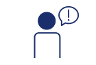 Symbol: Mensch mit Ausrufezeichen in Sprechblase