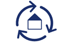 Symbol: Haus in permanentem Kreislauf