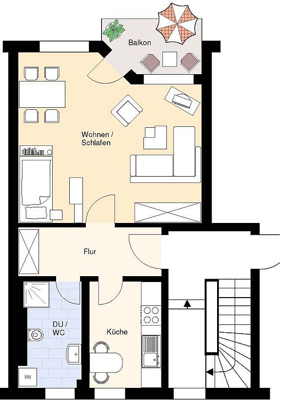 + 1-Raum-Wohnung mit Balkon + - Photo 4