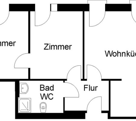 Bild: © WEDERAUFBAU Grundrissbeispiel einer 3-Zimmerwohnung mit Wohnküche im Betreuten Wohnen Juliusstraße.