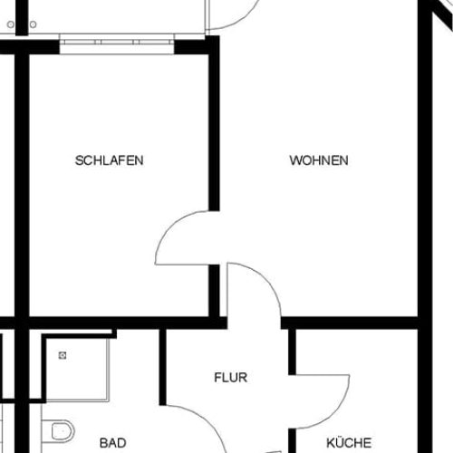 Bild: © WIEDERAUFBAU Grundrissbeispiel einer 2-Zimmer-Wohnung mit Terrasse im Betreuten Wohnen Braunschweig-Weststadt.
