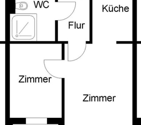 Bild: © WIEDERAUFBAU Grundrissbeispiel einer 2-Zimmer-Wohnung mit Terrasse im Betreuten Wohnen Cremlingen.