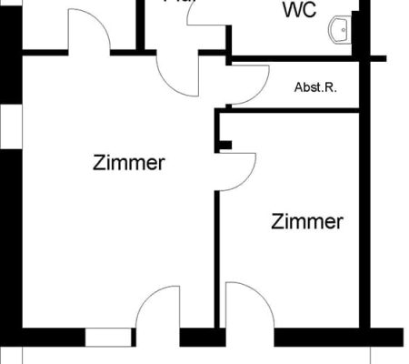 Bild: © WIEDERAUFBAU Grundrissbeispiel einer 2-Zimmer-Wohnung mit Balkon im Wiesenhofweg 1 in Isenbüttel.