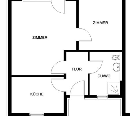Bild: © WIEDERAUFBAU Grundrissbeispiel einer 2-Zimmer-Wohnung mit Terrasse des Betreuten Wohnen Schöppenstedt.