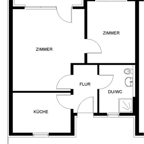 Bild: © WIEDERAUFBAU Grundrissbeispiel einer 2-Zimmer-Wohnung mit Terrasse des Betreuten Wohnen Schöppenstedt.