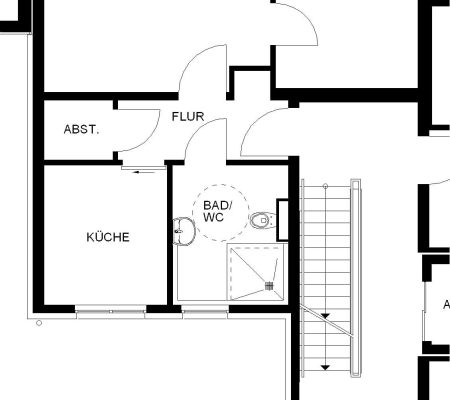 Bild: WIEDERAUFBAU Grundrissbeispiel einer 2-Zimmer-Wohnung mit Terrasse im Betreuten Wohnen Querum.
