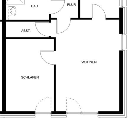 Bild: © WIEDERAUFBAU Grundrissbeispiel einer 2-Zimmer-Wohnung im Betreuten Wohnen Isenbüttel.