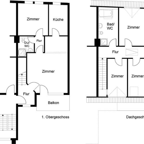Bild: © WIEDERAUFBAU Grundrissbeispiel einer Maisonettewohnung in der Jasperstraße 6 Schöppenstedt.