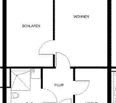 Bild: © WEDERAUFBAU Grundrissbeispiel einer 2-Zimmer Wohnung mit Balkon und begehbarer Dusche.