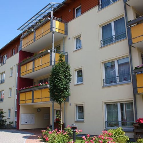 Bild: © WIEDERAUFBAU Außenansicht des Betreuten Wohnen in der Liegnitzer Straße in Goslar.