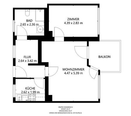Grundriss mit Abmessungen