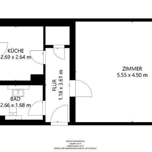 Grundriss mit Abmessungen